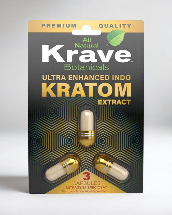 Krave Kratom - Ultra Enhanced Indo Kratom Extract (3 Count)