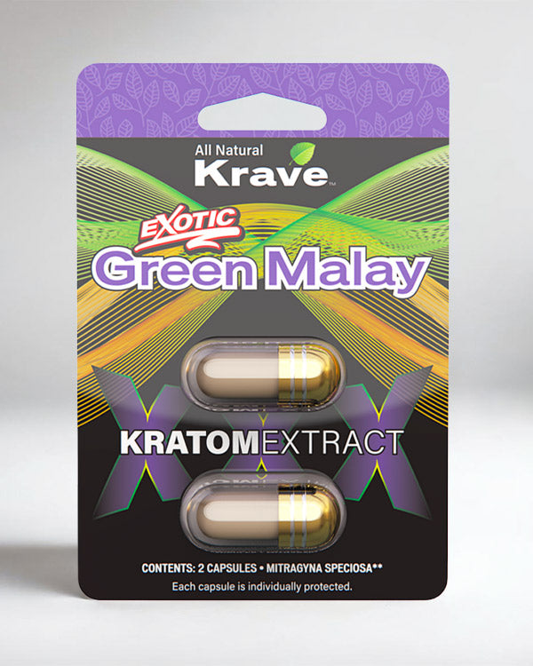 Krave Kratom - Green Malay Capsules (2 Count)
